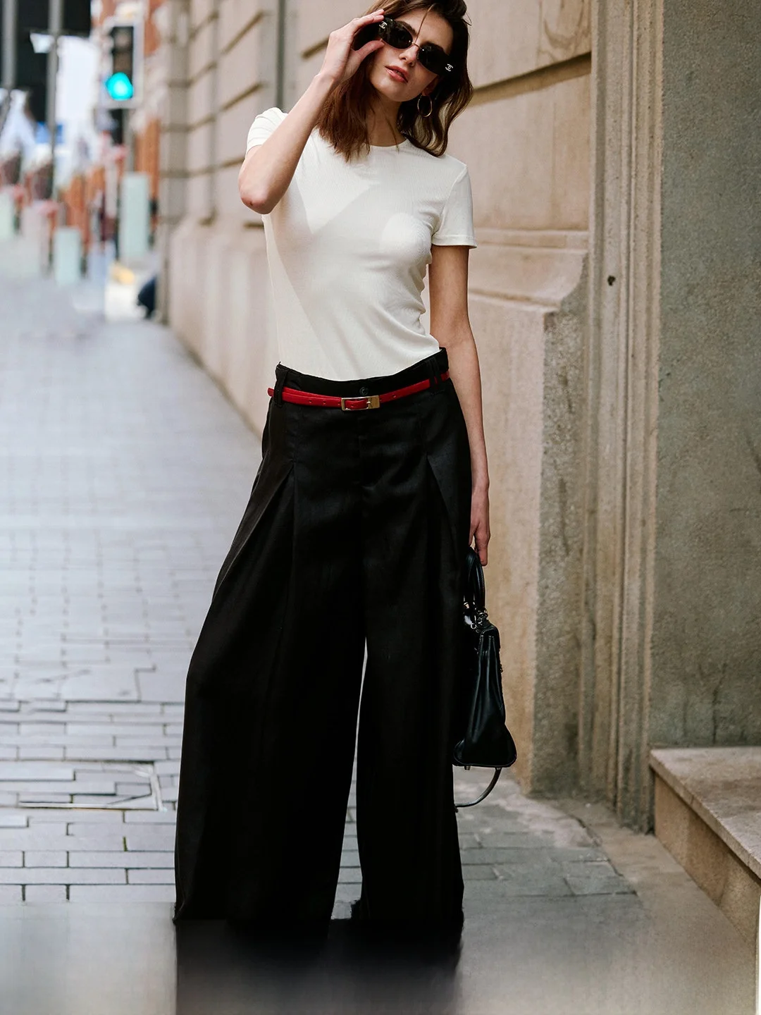 

Luna7xi Casual Loose Women's Pants High Waist Wide Leg Comfortable Slacks Floor-Length Trousers Elegant Commuting Pants