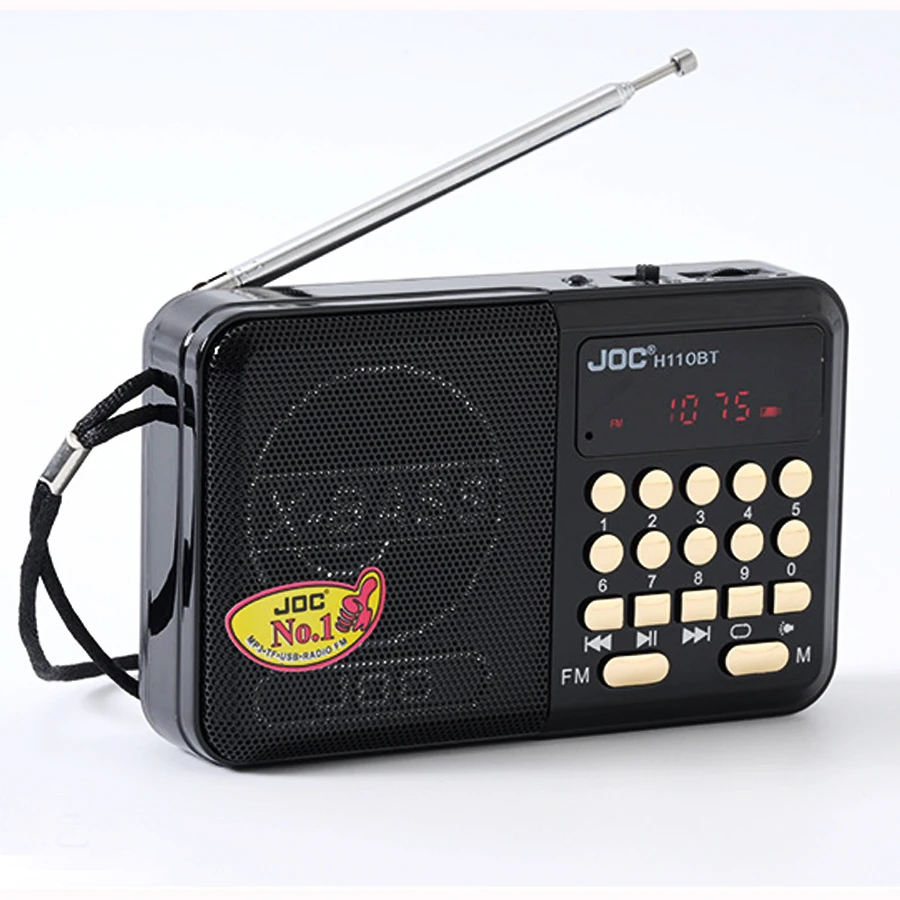 مكبر صوت متوافق مع البلوتوث، مكبرات صوت ستيريو محمولة وراديو FM، مشغل بطاقات USB TF قابلة لإعادة الشحن مع جهاز استقبال ستيريو FM #1