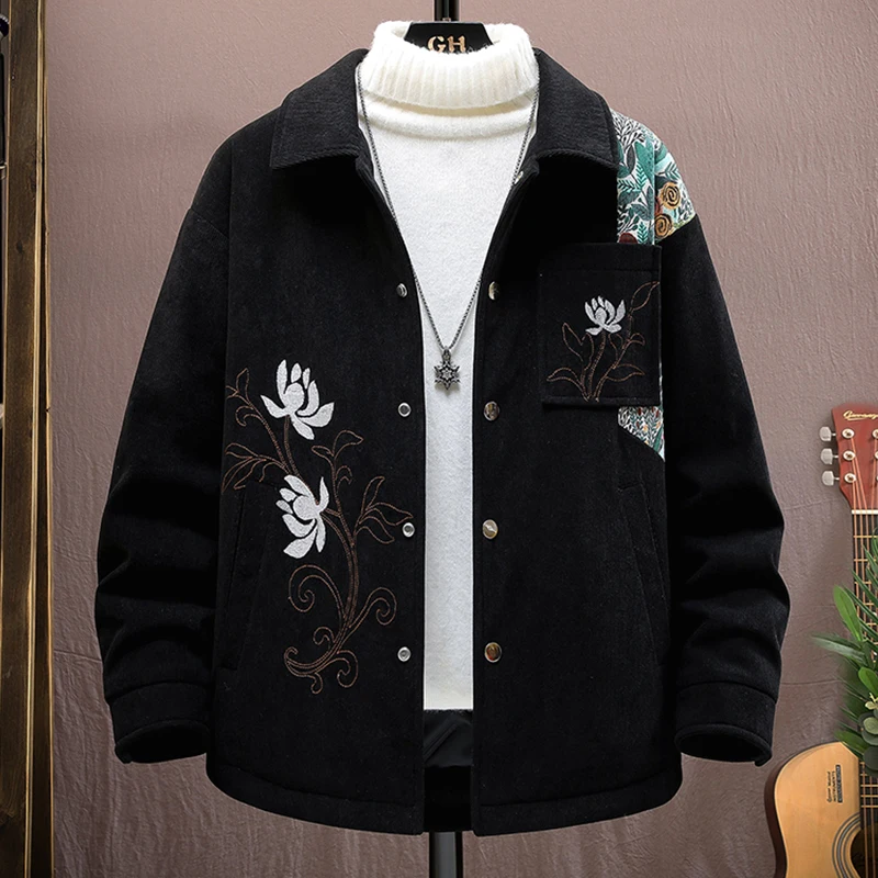 Nouveau chinois Sle Thiened coton hommes Jaet automne hiver irt Sle chaleur jeunesse Faion vêtements d'extérieur en Fiber de Polyester