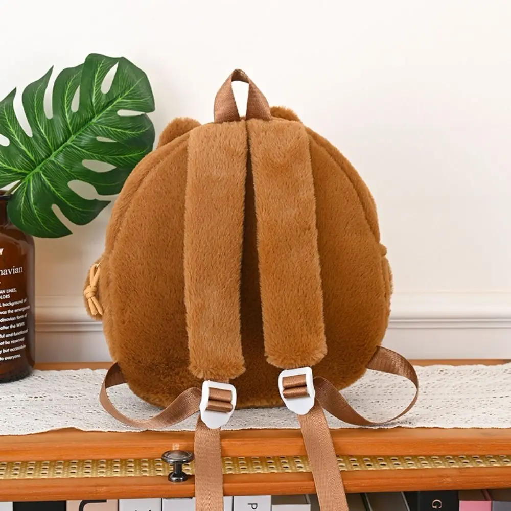 

Knapsack Capybara Plush Toy Backpack Large Capacity Fluffy Plush Capybara Bag Portable Storage Kapibala Plush School Bag