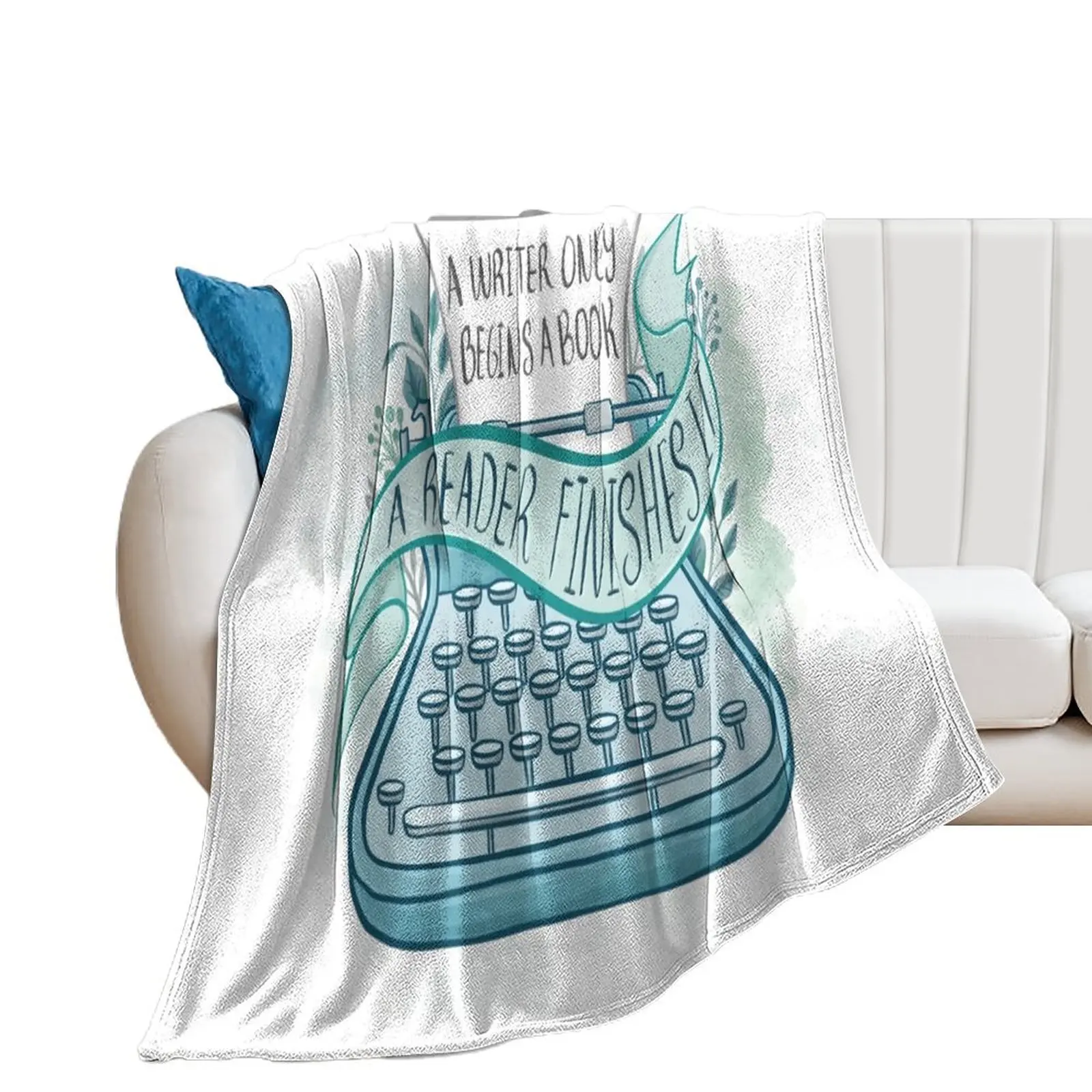 A WRITER ONLY BEGINS A BOOK Throw Blanket Bed Cute Plaid Custom bed plaid Blankets