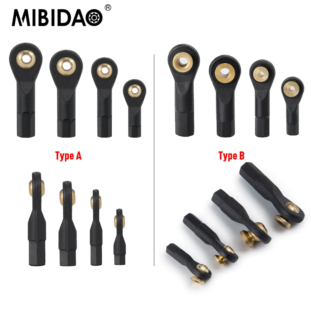 MIBIDAO 10 قطعة البلاستيك والمعادن 19/26/27/30 مللي متر M2/M3 الكرة رئيس قضيب ينتهي ل 1/10 RC سيارة شاحنة عربات التي تجرها الدواب نموذج ترقية أجزاء الملحقات