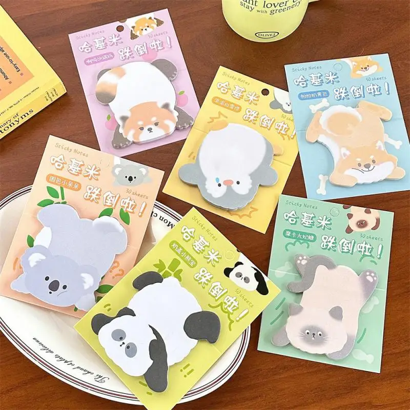 30 sheets Creative Cute Special-shaped Sticky Note Student Girl Heart Cartoon Animal High Sticky Classification Index Note Paper