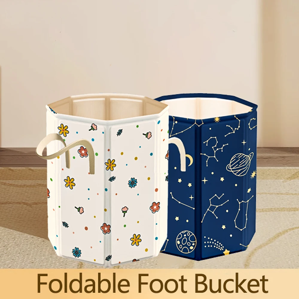 Foot Soaking Tub Collapsible Bucket 11.8x13.8In Foot Bath Tub Portable Foot Spa Tub Foldable Basin Foot Washing Bag With Handles