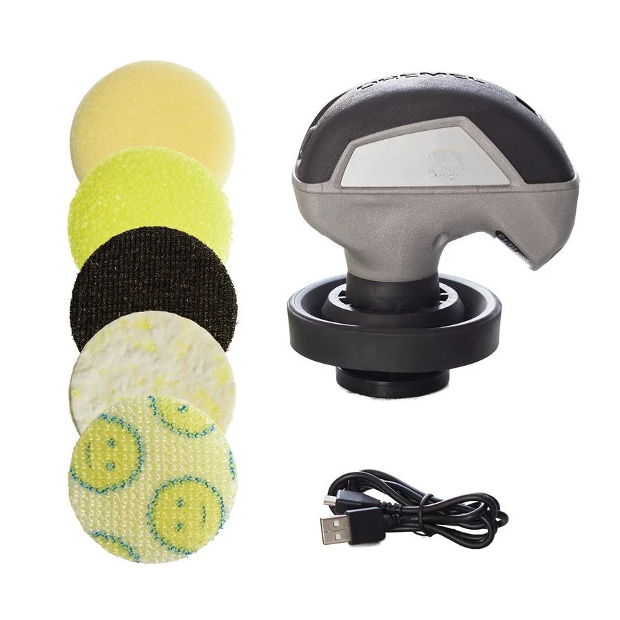 

Набор электрических вращающихся щеток Versa Power Scrubber с 5 губками-мочалками Scrub Daddy, водонепроницаемый, беспроводной, высокоскоростной, многофункциональный