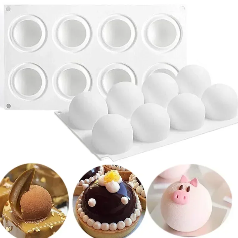 3D Sphere Silicone Mold For Mousse Cake Baking Ball Shape French Dessert Chocolate Truffle Pastry Tools Kitchen Accessories