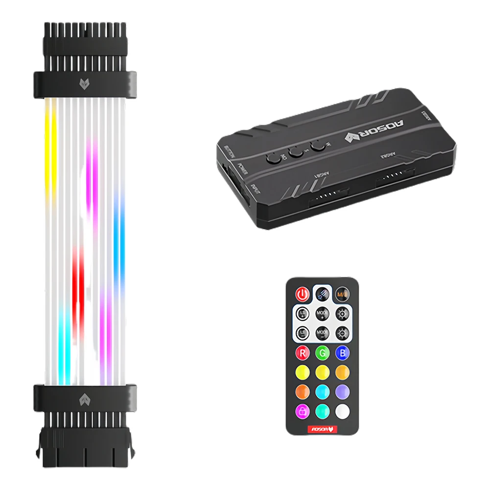 ARGB 마더보드 전원 공급 케이블, RGB 전원 익스텐션 케이블, 8 핀 ARGB 익스텐션 케이블, 24 핀, 5V