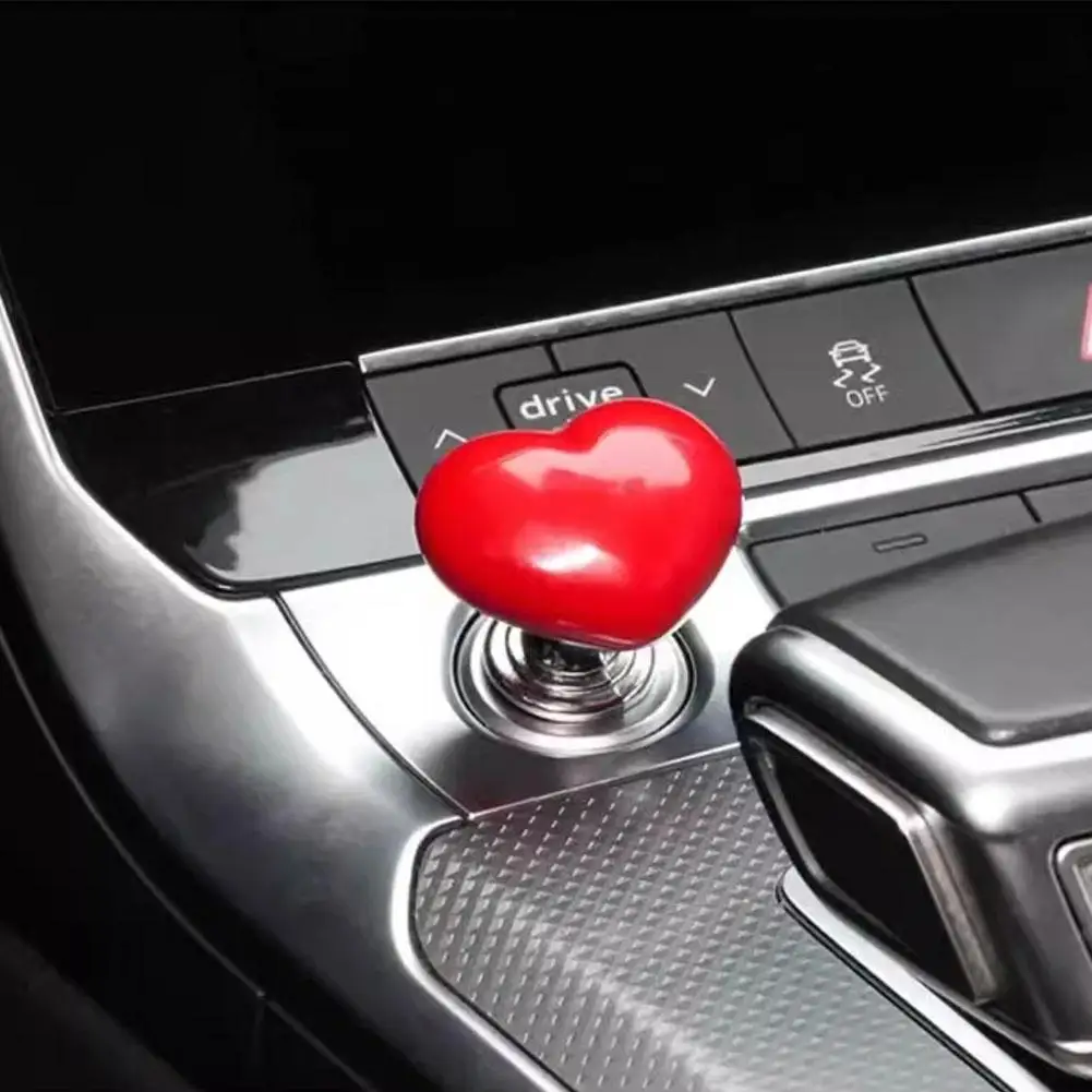 Creative Heart-shaped Car One-button Start Button Decoration Universal Model Ceramic Metal Material Romantic Niche Car Interior