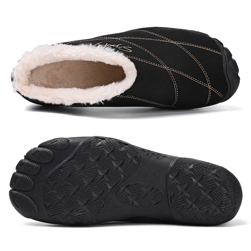 Winter Men Indoor Slippers Fur Plush Home Cotton Shoes Warm Waterproof House Shoes Unisex New Big Size 47 48