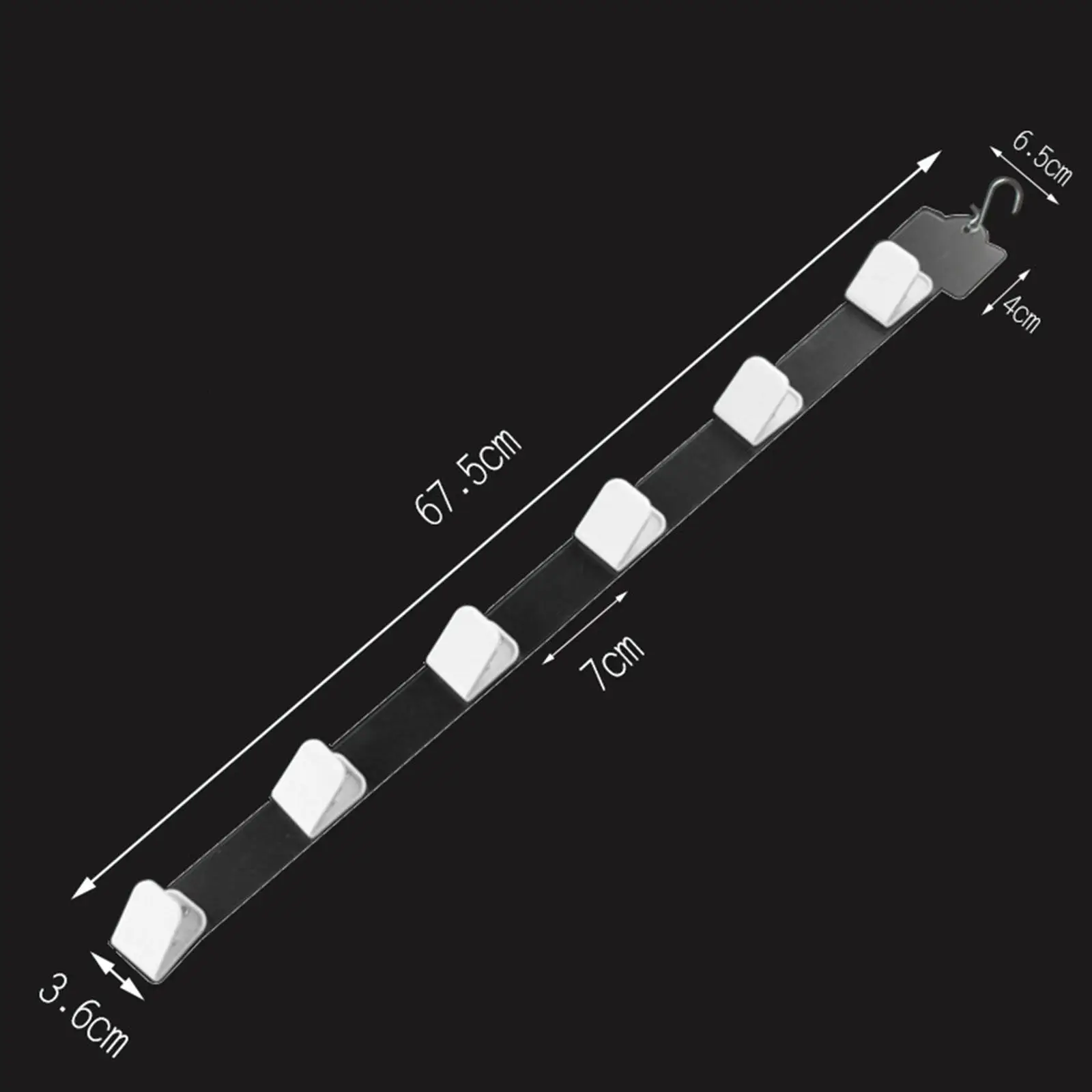 Merchandising Shelf Strip Clip with 6 Clips Length 67.5cm Packaged Snacks Organizer