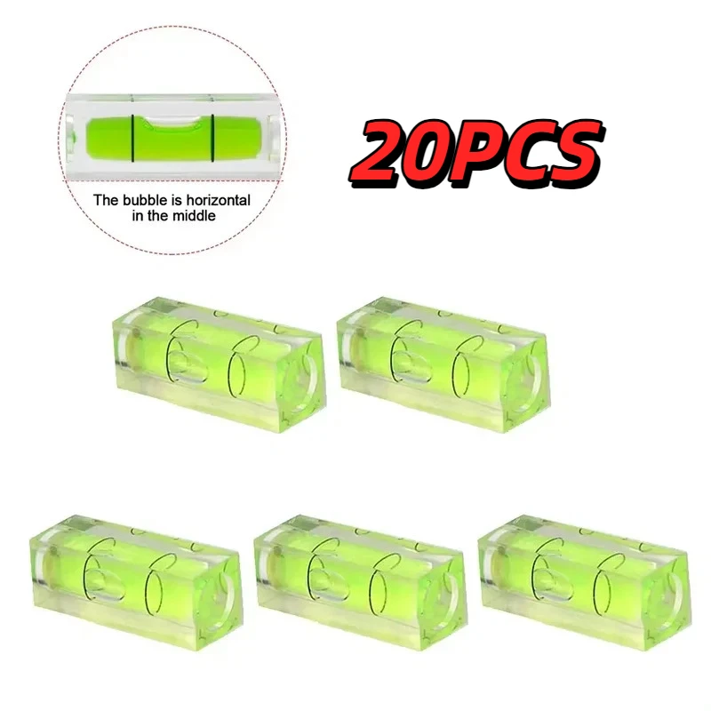 5/20 pièces Mini niveau à bulle carré de précision, niveaux à bulle horizontaux cylindriques, outils de mesure pour camping-car, caméra, meubles