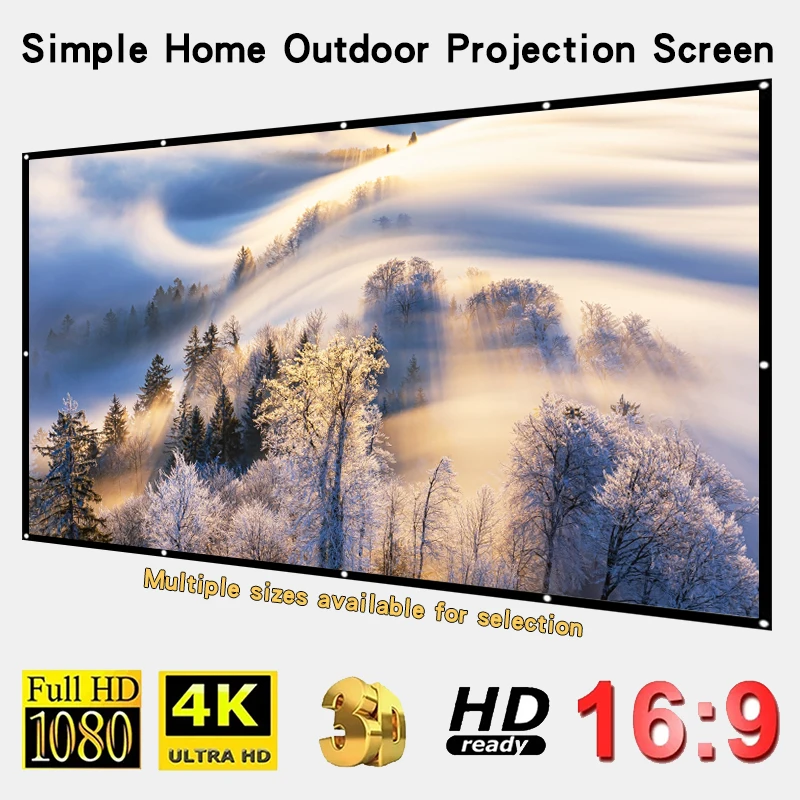 

Уличный киноэкран в старинном стиле 16:9 для офиса, дома, кинотеатра, развлечений, простой в глажке мягкий экран 60-150 дюймов