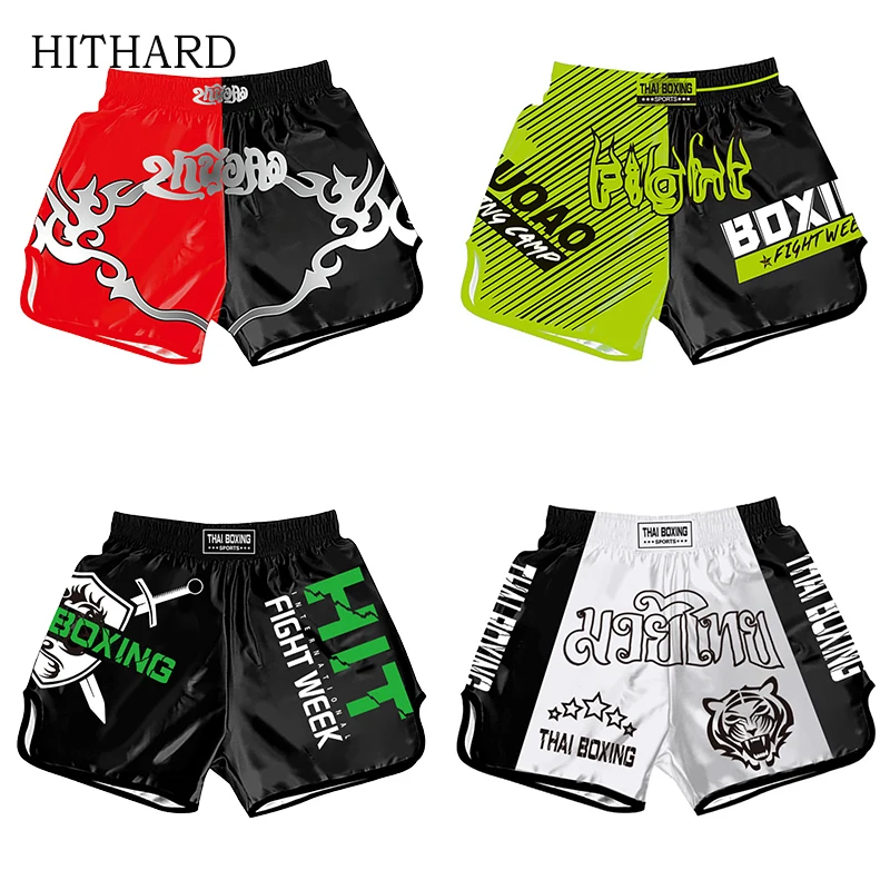 Boxing Shorts Women Men Child Muay Thai Shorts Economic Gym Sanda Grappling Thaiboxing Kickboxing Pants Martial Arts Clothing