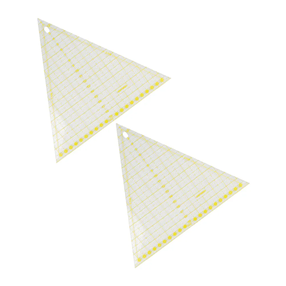 

2Pcs Yellow Triangle Patchwork Ruler Acrylic Quilting Sewing Stitching Measuring Aid Quilter's Tool Quilting Rulers