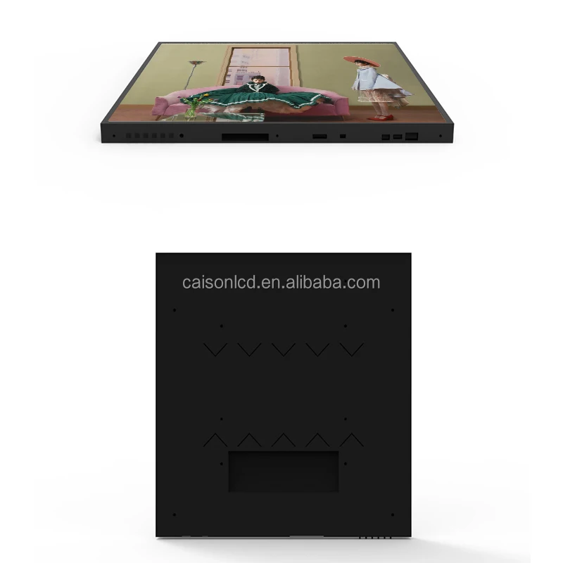 Monitor pubblicitario con display Android quadrato ad alta definizione 1920x1920 da 26,5 pollici montato a parete per segnaletica digitale e display