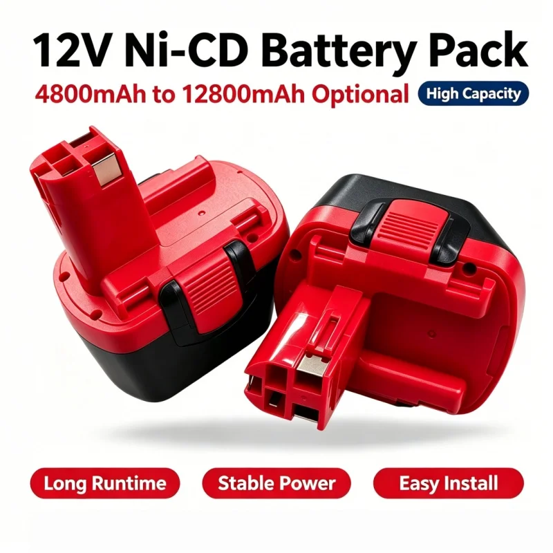 Rechargeable 12V Ni-CD Battery 4800mAh-12800mAh Replacement Pack For Cordless Drill BAT043 BAT139