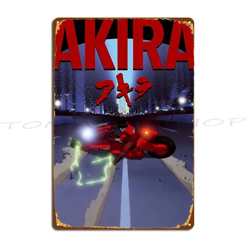 Shotaro Kaneda Akira And His Bike Metal Signs Design Pub Wall Decor Mural Party Customized  Tin Sign Poster
