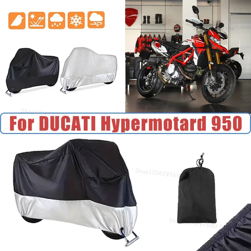 210D Oxford Motorcycle Cover Waterproof All Season UV Protection For DUCATI Hypermotard 950 Anti-Tear Windproof Motorbike Cover