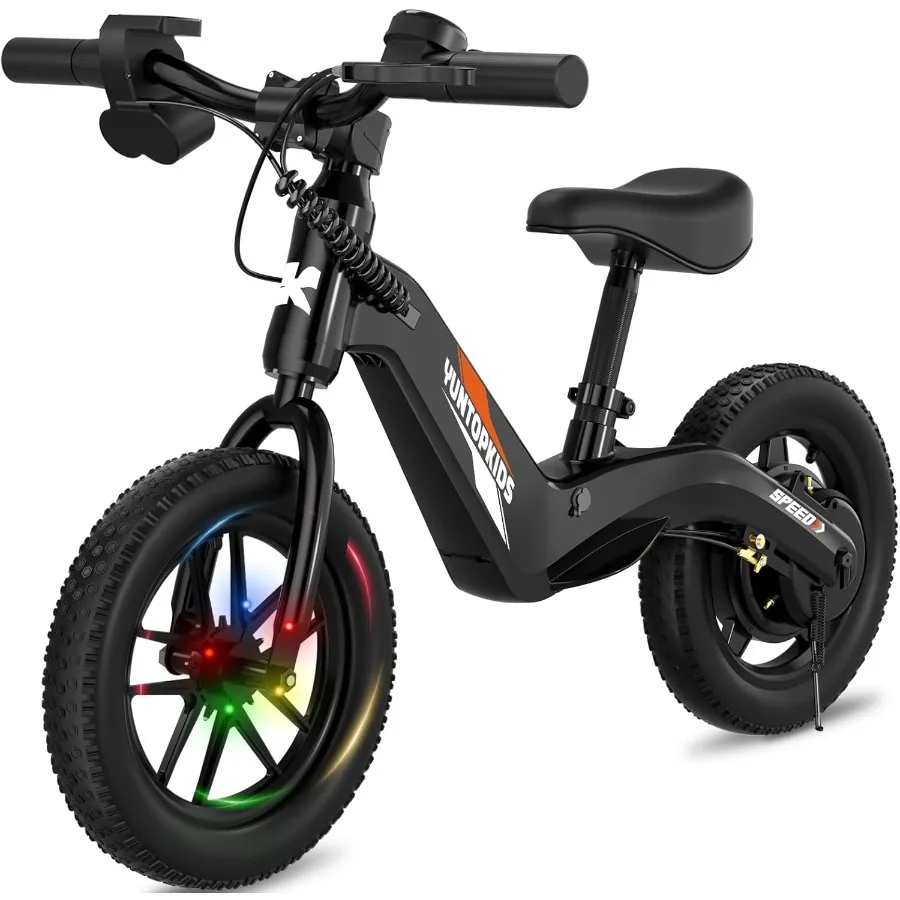 Vélo d'équilibre électrique 24v pour 3 à 5 ans, avec chargeur rapide, cadre en alliage, conception de Protection de démarrage à 3 vitesses, siège réglable 180w à