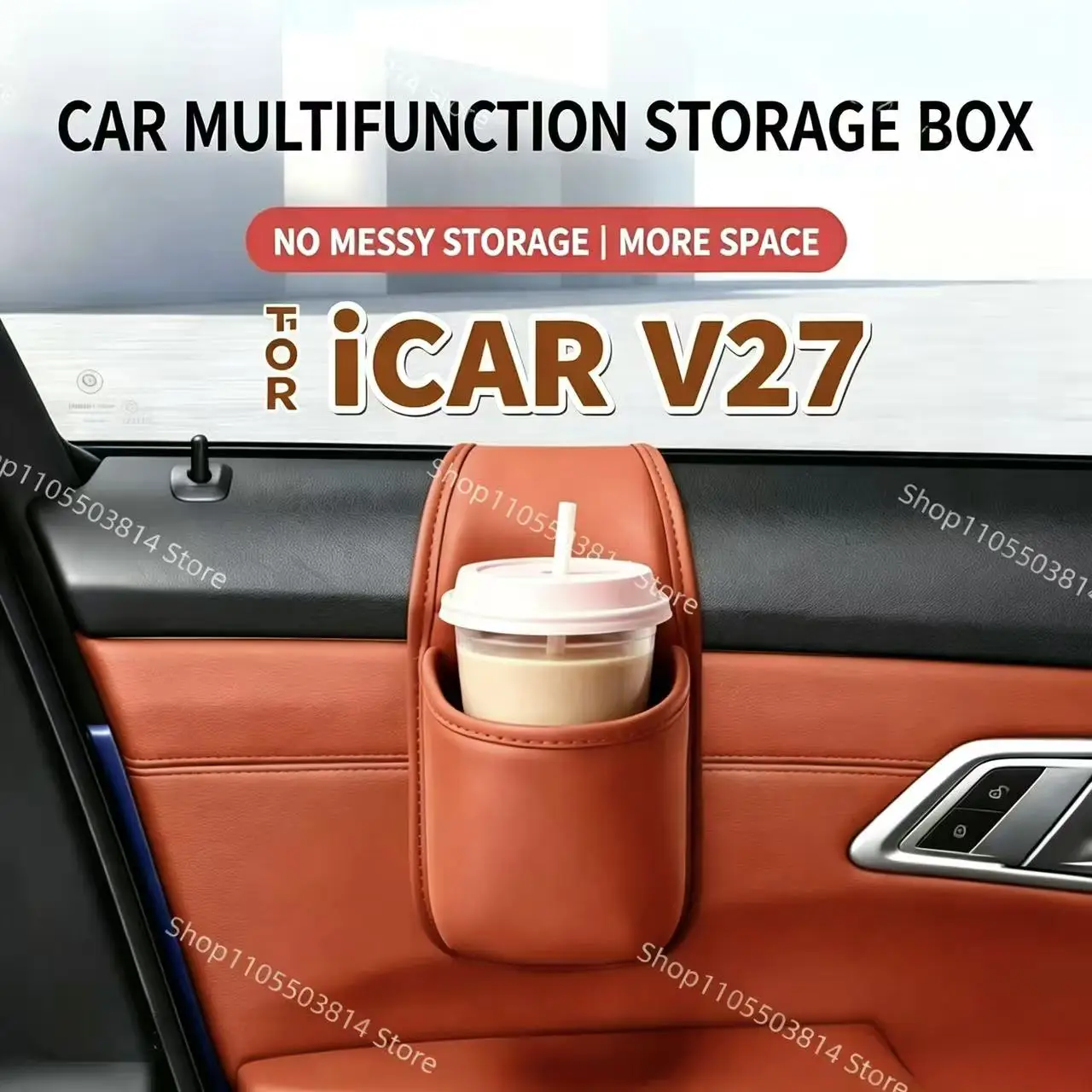 For iCAR V27 Car Door Storage Box Hanging Car Organizer Bag Cup Holder Auto Glass Gap Hanging Storage Pouch Interior Accessories