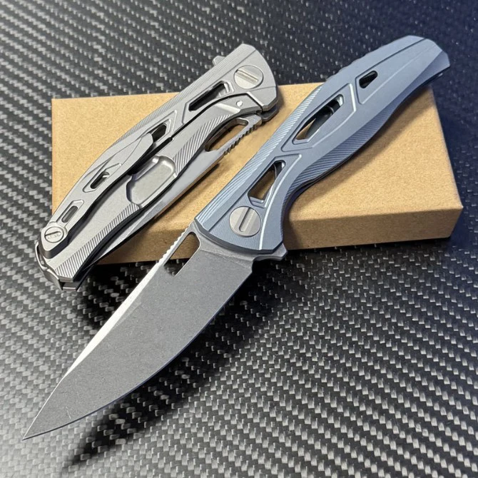 

Shigov F7 Hollowed Pocket Folding Knife M390 Blade Titanium Alloy Handle Ceramic Bearing Tactical Hunting EDC Survival Tool
