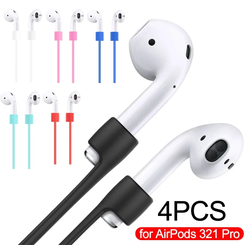 1/4Pcs Anti-lost Silicone Strap for Airpods 3 2 1 Neck Band Earphone Cord For Air Pods Pro 2 1 not Magnetic 55cm/70cm Chains