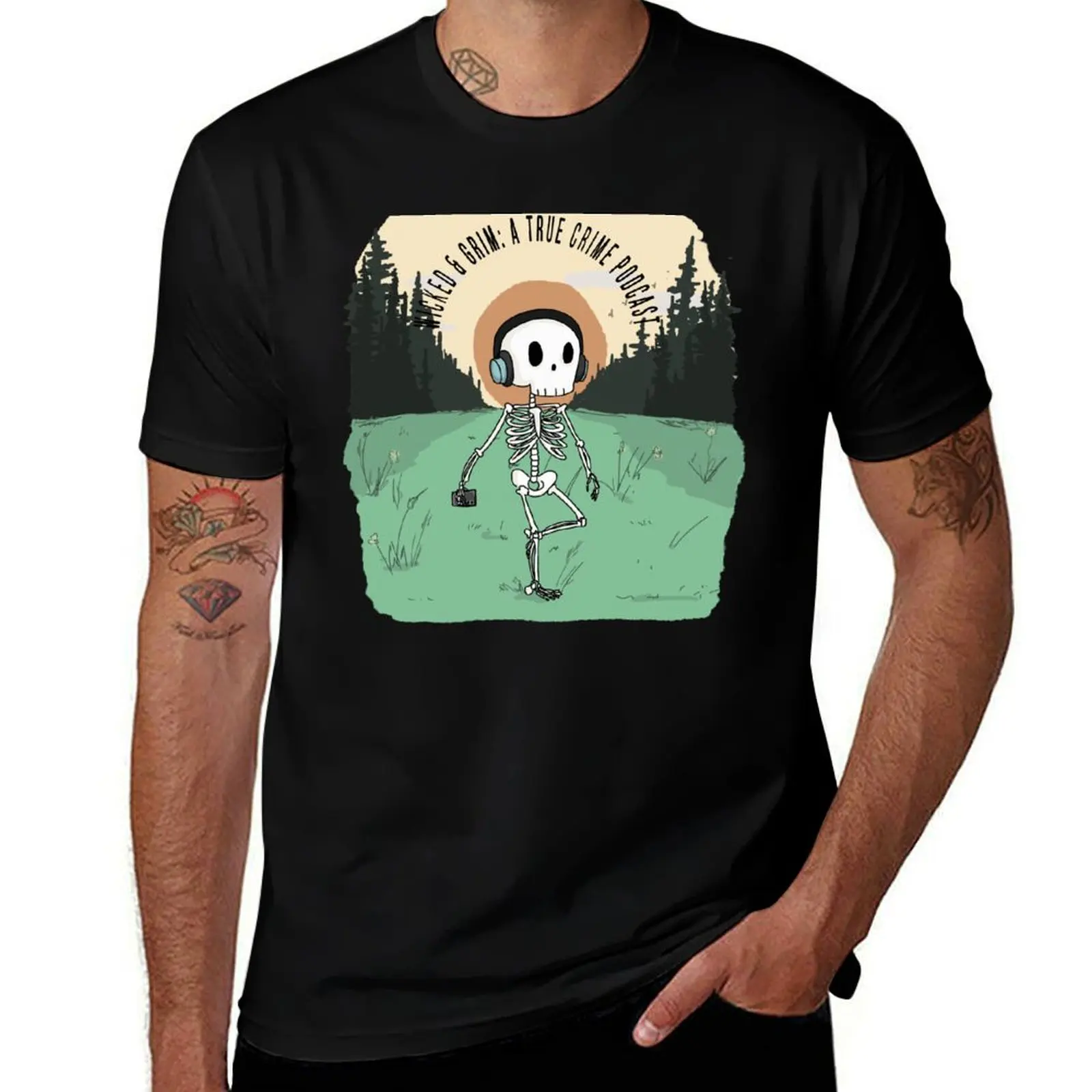 Mr.Bones in the park T-Shirt High Quality Durable T-Shirt