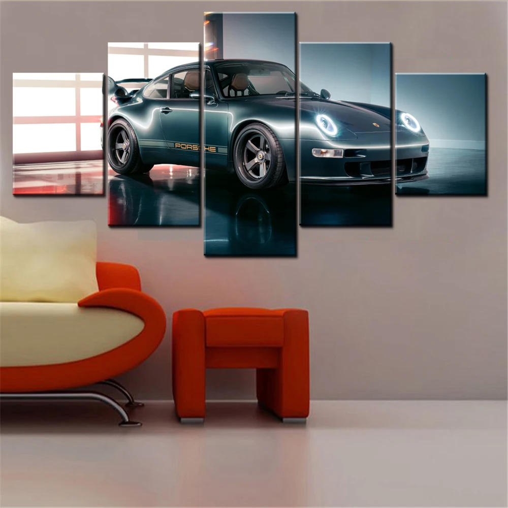 5 Pieces Canvas Wall Arts A Masterpiece of Automotive Art Gunter Werks Modified Wallpaper Home Decor Picture Printing Mural Arts