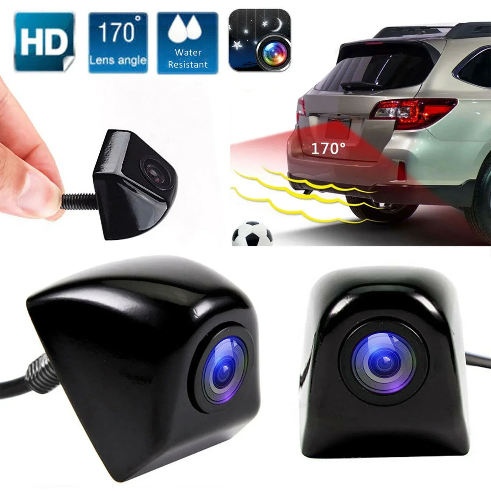 QueenDer Car Rear View Camera Night Vision Reversing Auto Parking Camera CCD Waterproof LED Auto Backup Monitor