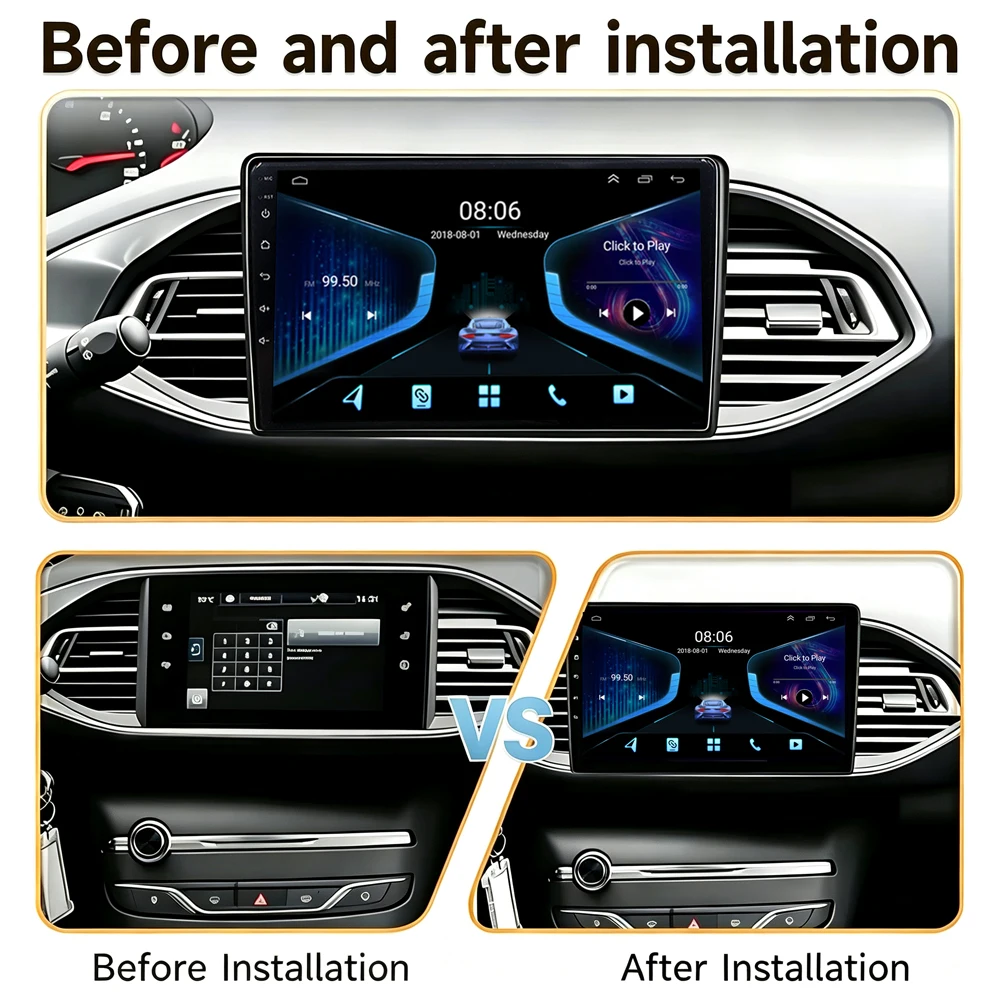 Cortex-A76 Octa-Core Android 16 For Peugeot 308 T9 308S 2013 2014 2015 2016 2017 Car Radio GPS Multimedia Player Auto Radio Wifi