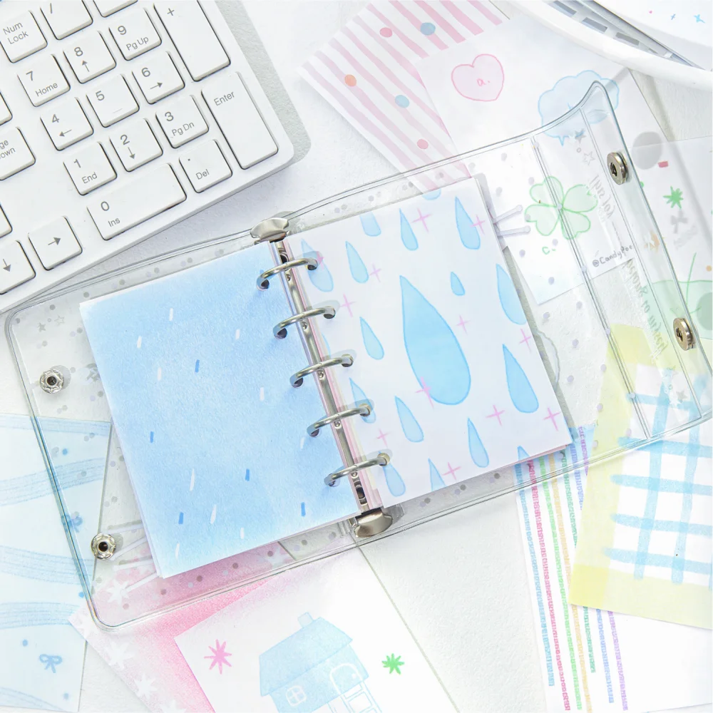 Card Lover 50 Pcs [Pure Love Heart Series] Salt Based Basic Handmade Tent Collage Material Paper White Cowhide Scrapbook Kit