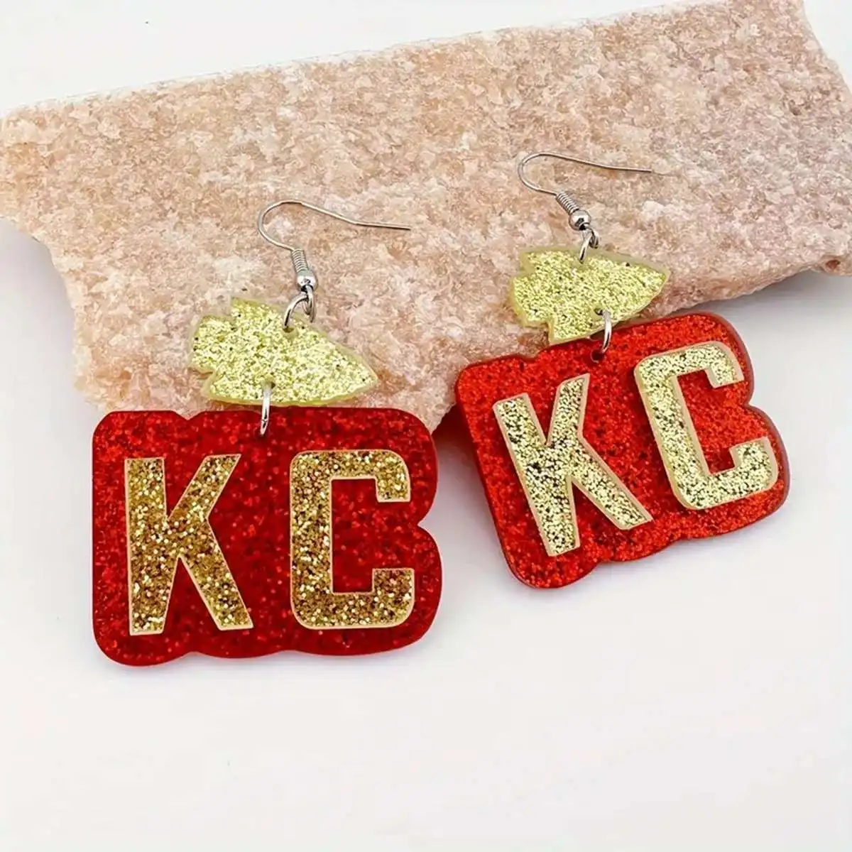 1 Pair Halloween Classic Fashion Acrylic Earrings Kc Sparkling Red Texture Fashion Jewellery Holiday Gifts