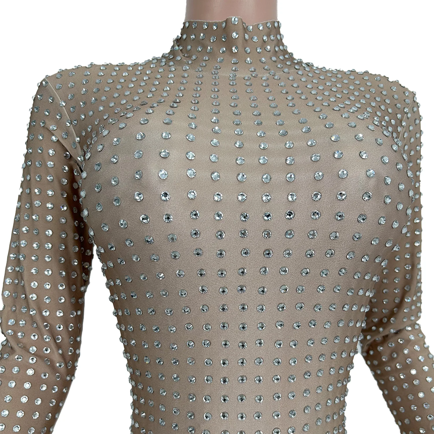 Sparkly Full Rhinestones Tight Fitting Jumpsuit Women Sexy Dance Stretchy Performance Costume Night Party Stage Wear Paiduilku