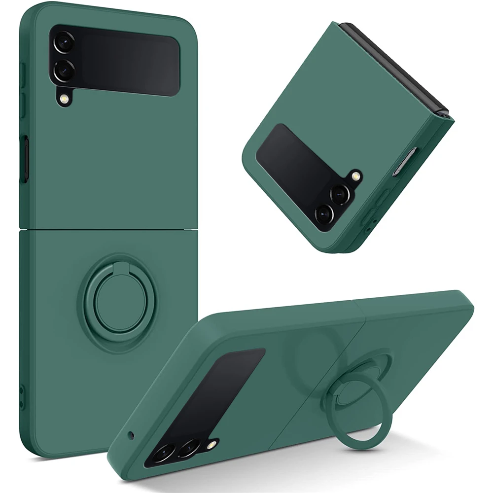 Luxuriöse Flüssigsilikon-Ringhalterung mit magnetischer Halterung für Samsung Galaxy Z Flip 3 4 5 6 7 8 Flip8 Flip7 5G Handyhülle – Detail 2