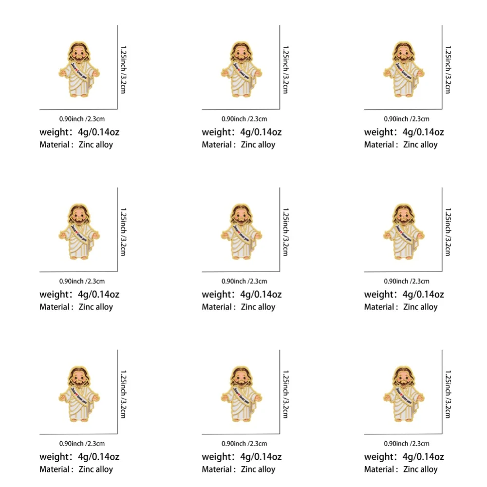 9Pcs Jesus loves you Enamel Pins Set Faith Quote Metal Brooches Badges Clothing Backpack Decor Accessories Gift
