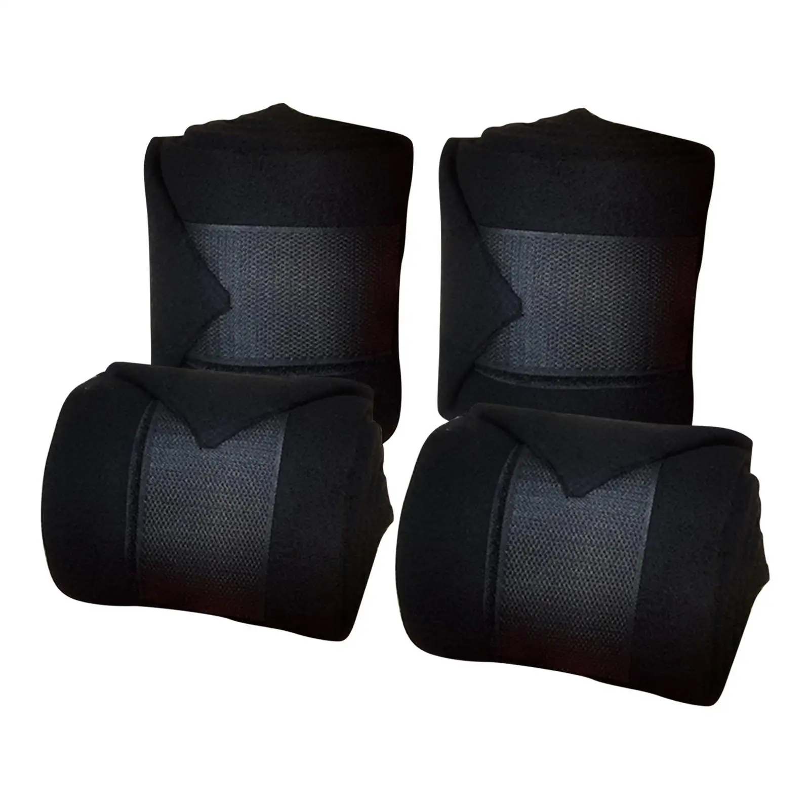 4x يلتف ساق الحصان رشاقته معدات ركوب الفروسية الدافئة المحمولة الحصان طماق التفاف مزدوجة الوجهين حماية ساق الحصان