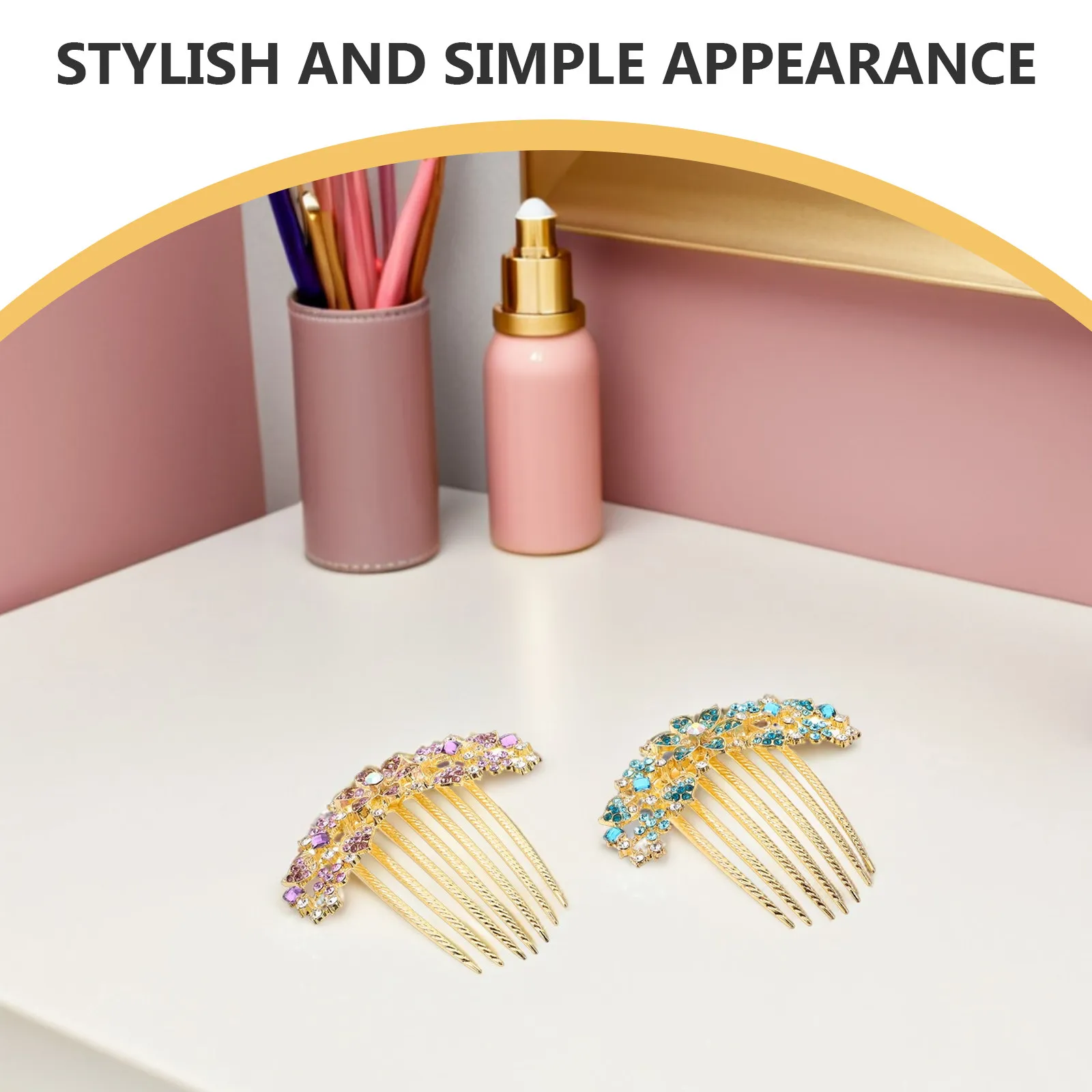 

2 шт. свадебные гребни для волос со стразами, блестящие украшения для невесты, аксессуары для прически