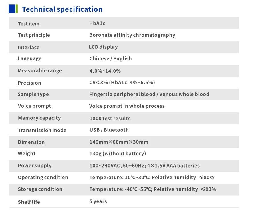 Draagbare Hba1c Geglyceerde Geglycosyleerde Hemoglobine Analysator UD-H100