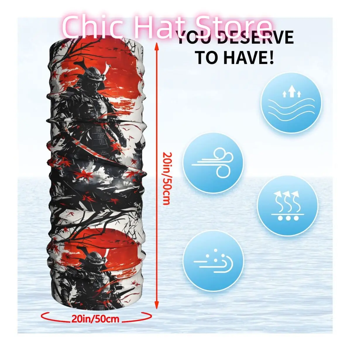 일본 사무라이 반다나 넥 커버 랩 스카프 발라클라바 사이클링 유니섹스 성인용 통기성