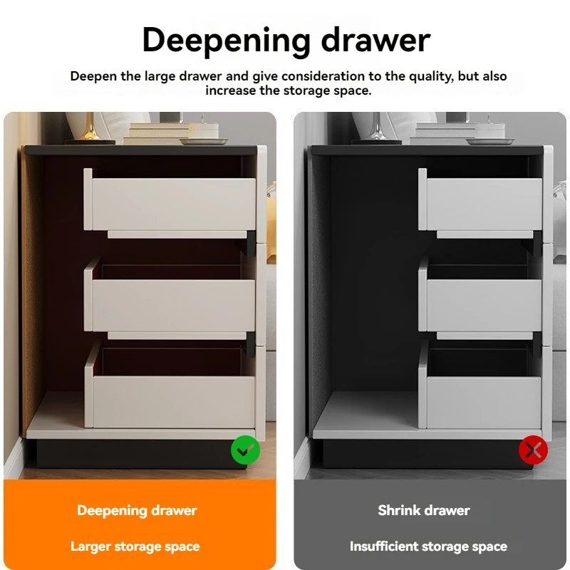 خزانة بجانب السرير لغرفة النوم، خزانة بأدراج متعددة الوظائف، رف تخزين بسيط متعدد الطبقات، خزانة بجانب السرير