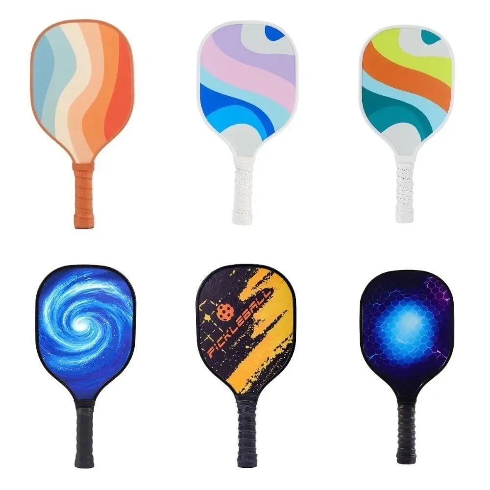 

Деревянные весла для пиклбола с ребристой ручкой, легкие красочные нескользящие тренировочные оборудование для пиклбола, нескользящая ракетка для пиклбола