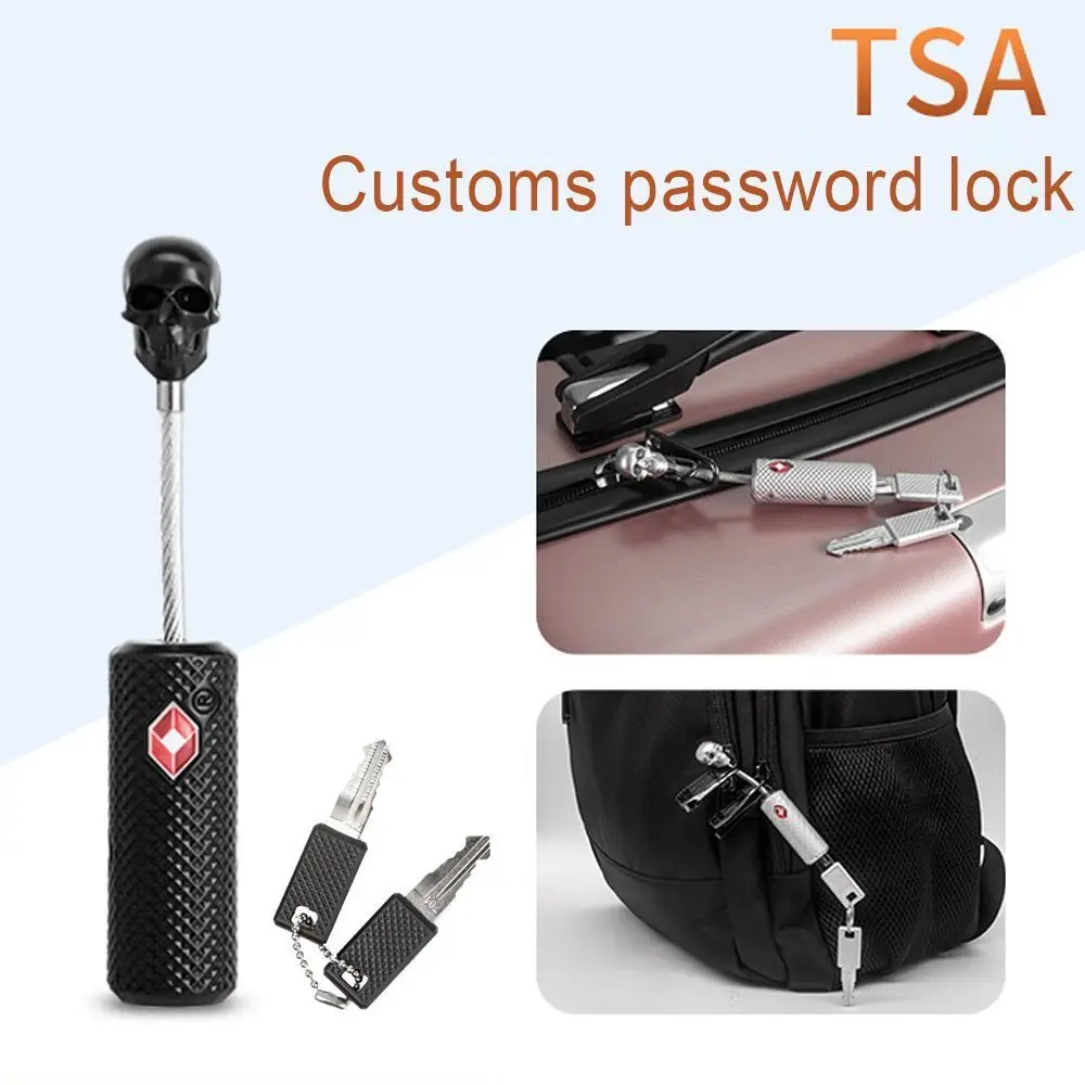 

Zinc alloy TSA Customs Lock Anti-theft Security Tool Backpack Zipper Lock with 2 Keys Dormitory Cabinet Lock for Travel