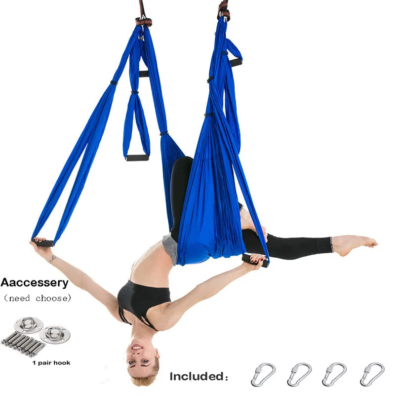 Hamac de Yoga aérien Ensemble Anti-gravité Pilates Hamac de Yoga Gym Sangle Balançoire Balançoire Aérienne Traction Appareil de Fitness À Domicile Equipmentt