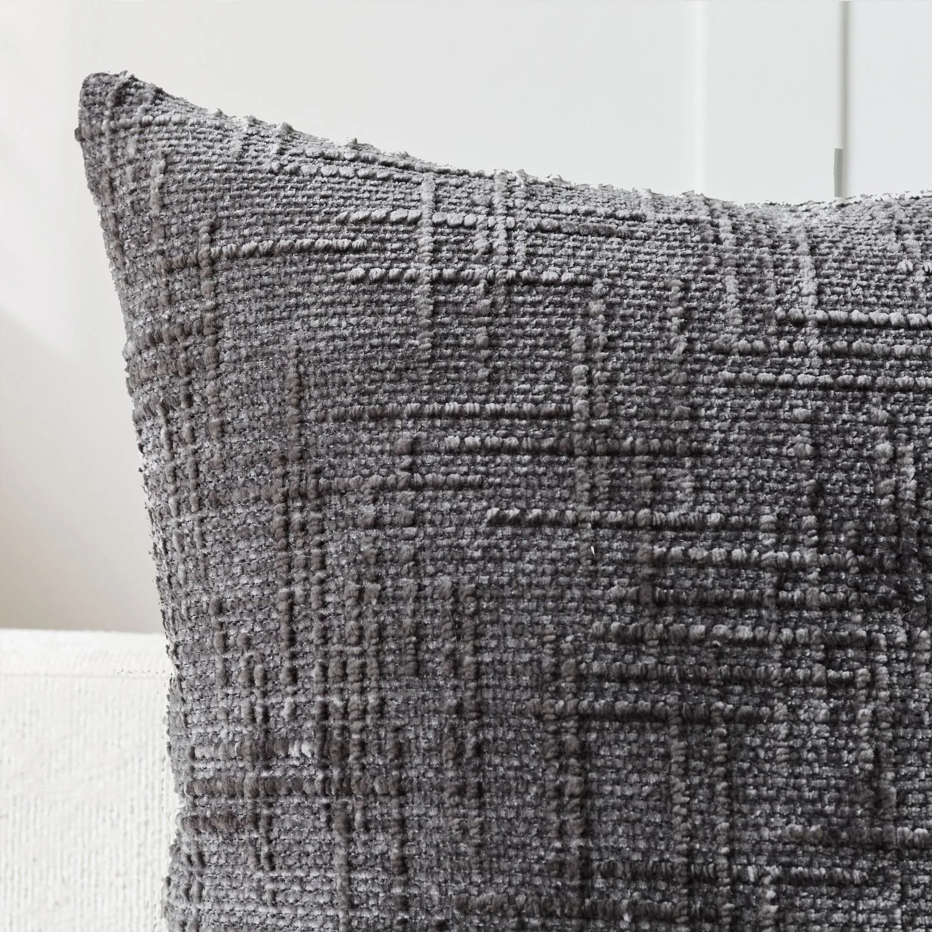 1Pc Chenille Throw Pillow Cover 18x18In Bamboo Thread Yarn Texture Cushion Cover Solid Farmhouse Pillowcases Decor for Home Sofa
