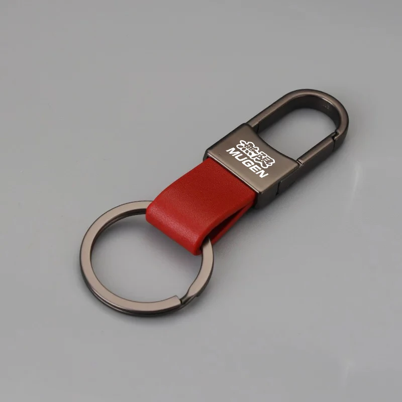 Cars Accessories Metal Leather Keychain For Honda Mugen Power HONDA CIVIC TYPE-R FIT ACCORD HRV CRV ADVENTURE