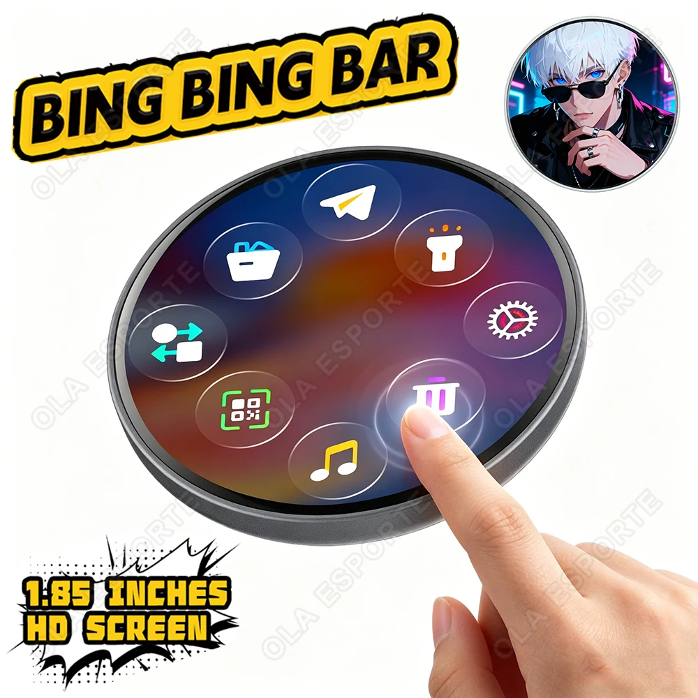 

Digital Photo Display Screen Electronic Badge HD Touchscreen 1.85” Brooch Electronic Badge Anime Pins for Backpacks Boys Girls