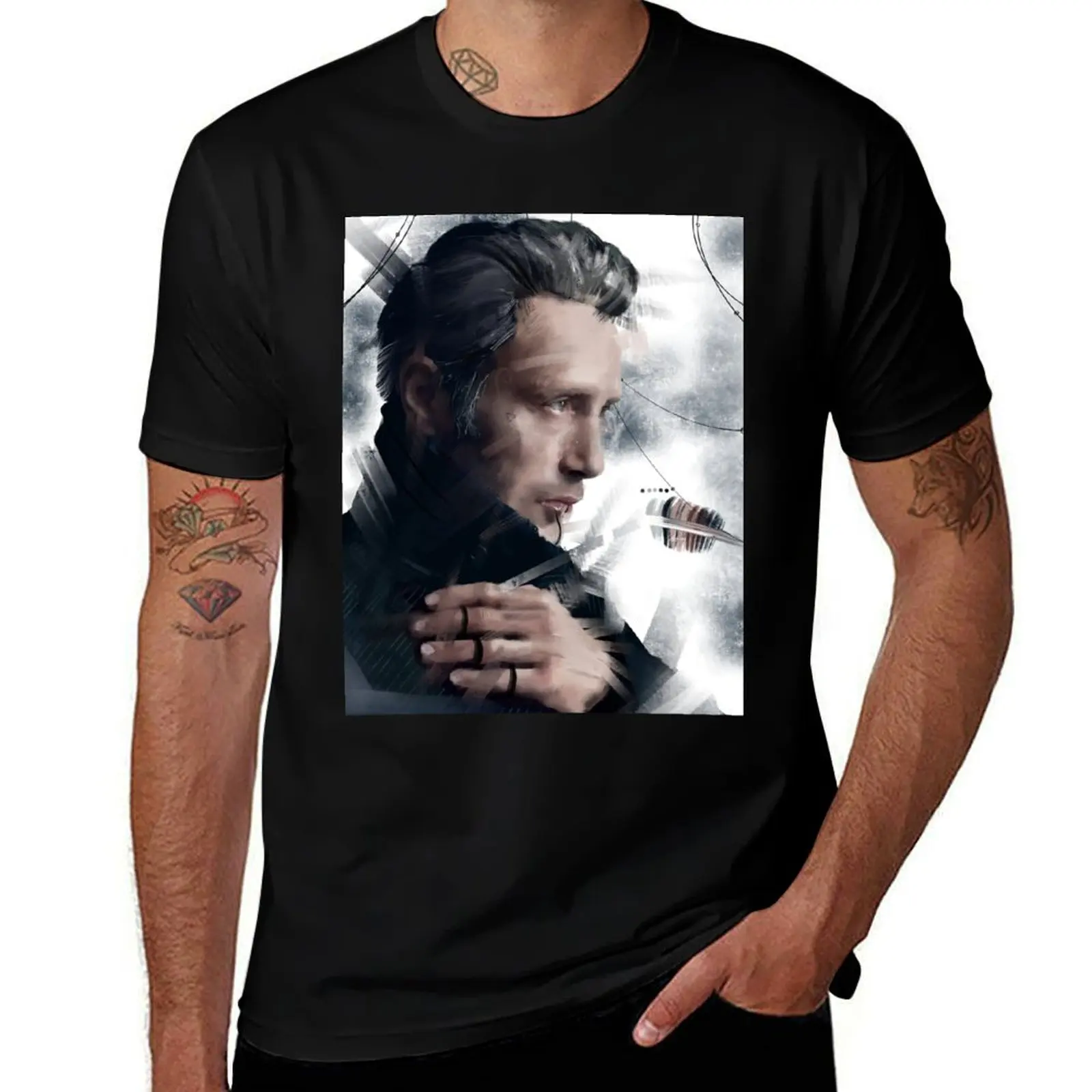 Mads Mikkelsen T-Shirt Casual Basic Street Style T-Shirt