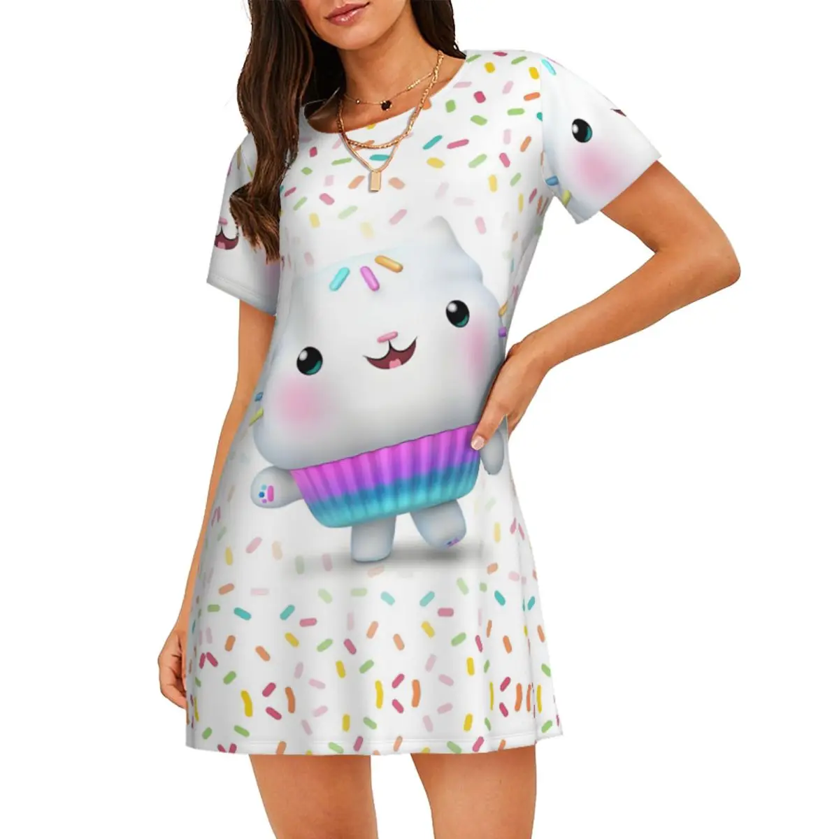 

Женская ночная рубашка с короткими рукавами для кукольного домика G-Gabbys, игрушки и игры, ночная рубашка для путешествий, ночная рубашка, одежда для сна с короткими рукавами