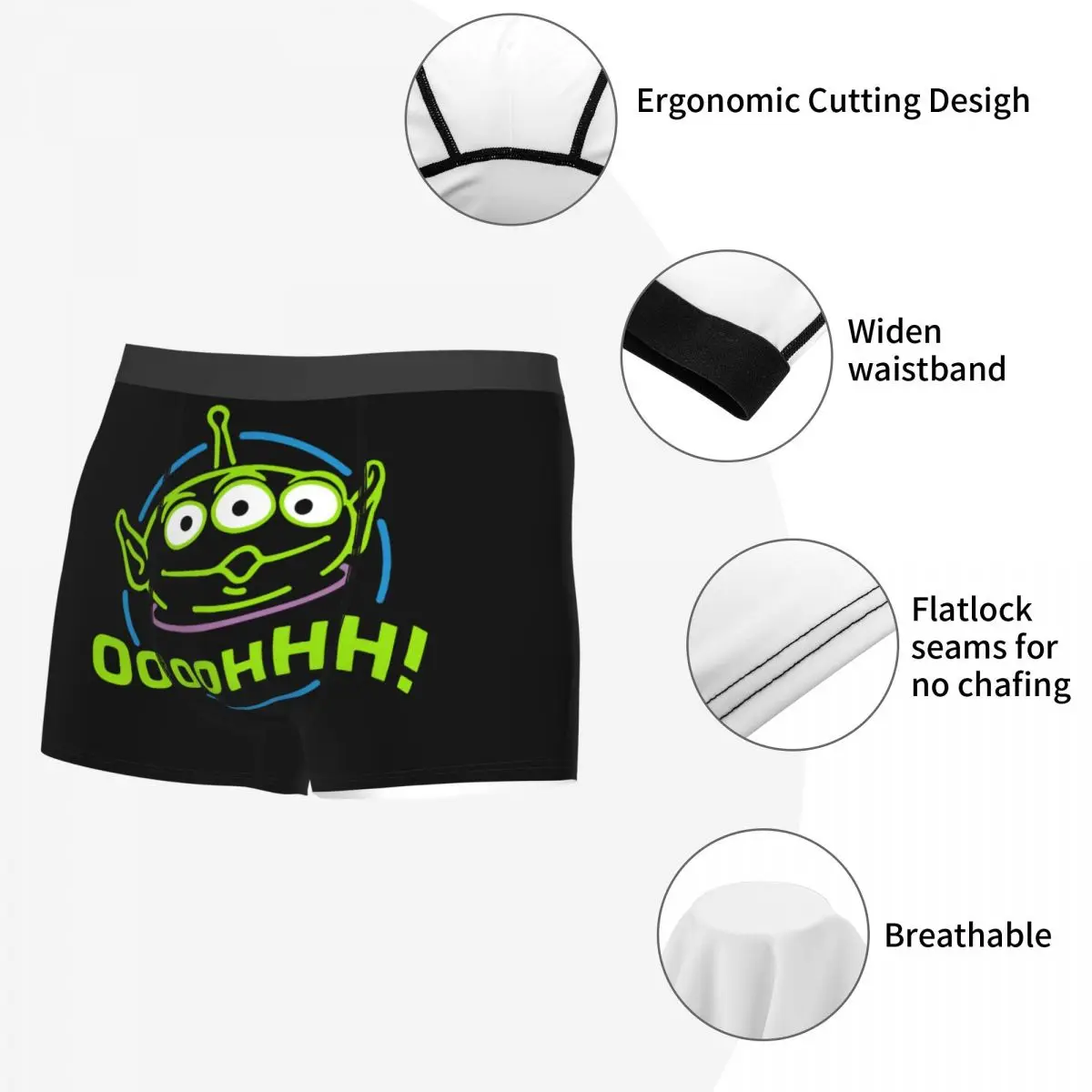 Men Oooohhhhhh! Alien Underwear Toy Story Sexy Boxer Shorts Panties Male Breathable Underpants Plus Size