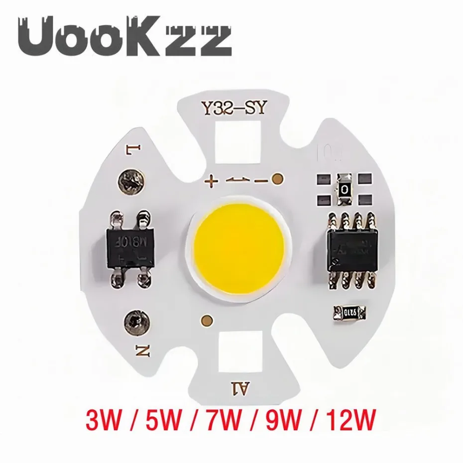 Smart IC LED COB Chip para DIY, Lâmpada, Downlight Spotlight, Transformador de iluminação, 3W, 5W, 7W, 10W, 12W, 220V, Y32